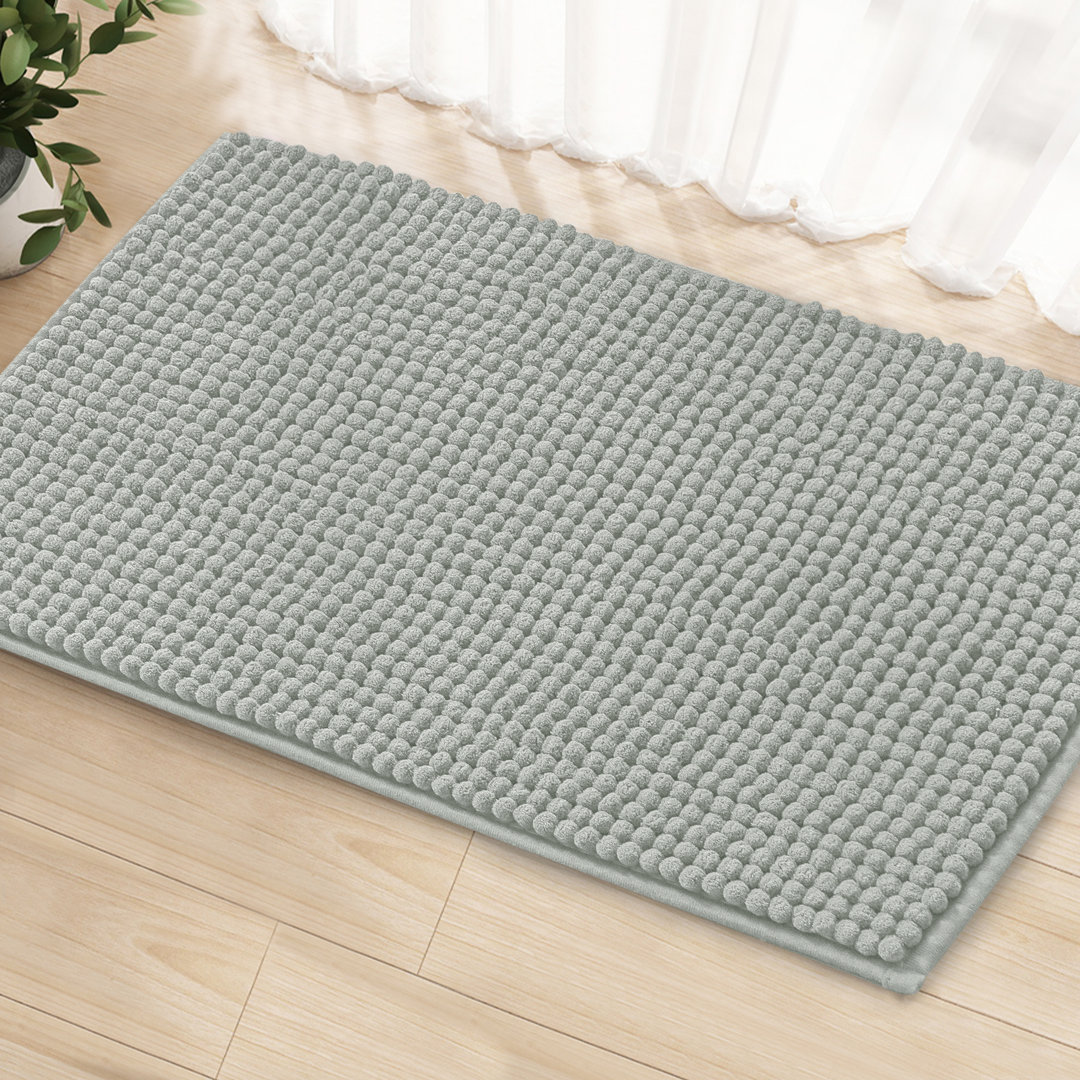 Azriah Luxury Chenille Super Soft Absorbent Polyester Rectangle Non-Slip Bath Rug